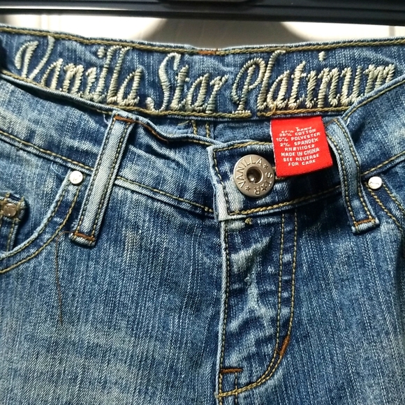 Vanilla Star Platinum Enbroided Jean's Size 1 - Picture 7 of 10